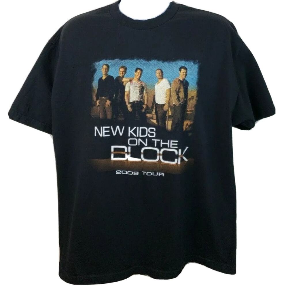 New Kids on the Block 2009 World Tour Black T-shirt Size XL